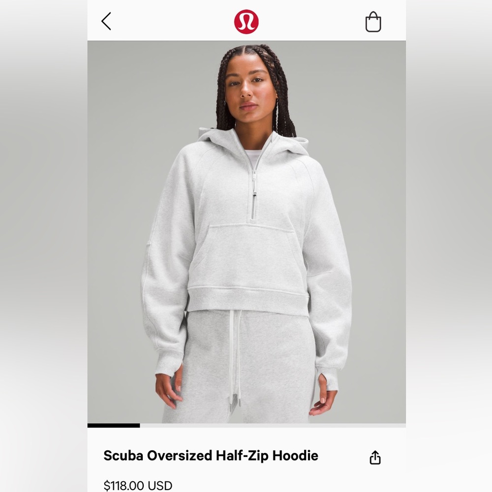 Scuba Oversized 1/2 Zip Hoodie